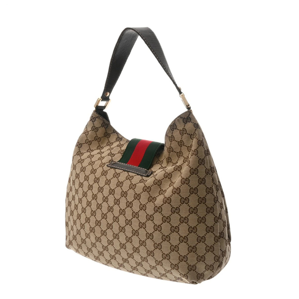 Gucci Beige Shoulder Semi Canvas Bag Shoulder GG Tan